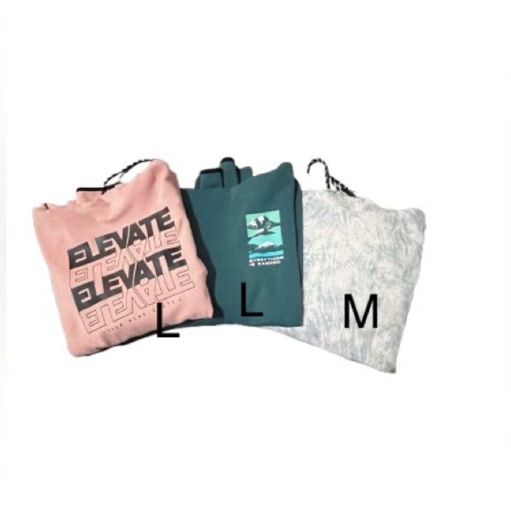 Lot of (3) Mens Old Navy Sweatshirts in Pink, Teal, and Gray - M/L